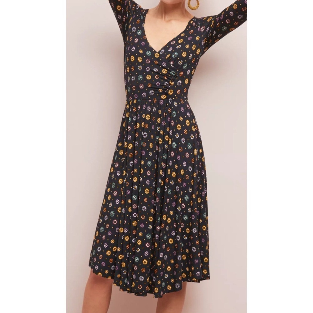 Maeve Anthropologie Archibal midi floral Faux wrap dress, small